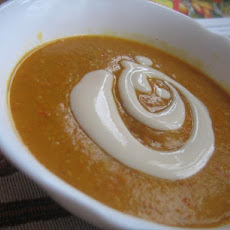 Red Lentil Stew With Yogurt Sauce