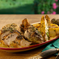 Cornell Chicken with Grilled Steak Fries