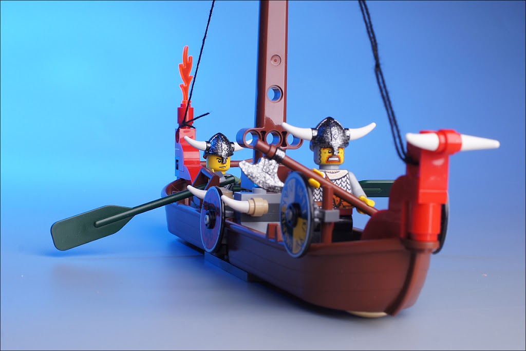 Bricker - Construction Toy by LEGO 7016 Viking Boat Against the Wyvern  Dragon