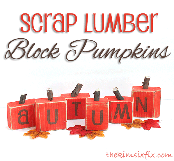 Scrap lumber block pumpkins