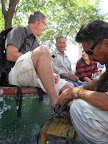 Getting my sandals washed up- fun at every corner.