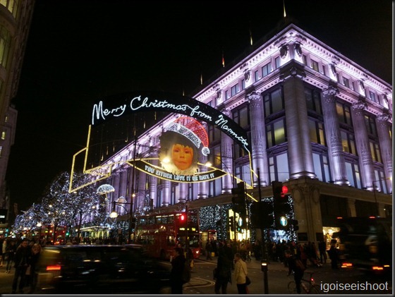 Christmas lightings along Oxford Street London
