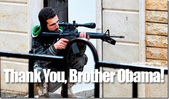 FSA Rebel - Thanks for Weapons Obama