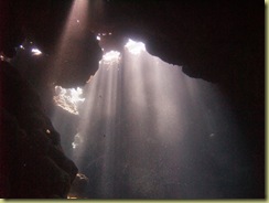 Sunlight through cave roof