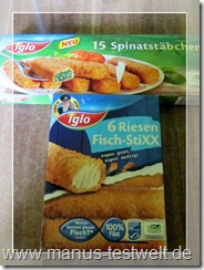 Spinatstbchen und Riesen Fisch Stixx