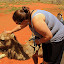 Natalie Making Friends With Lazy Daisy - Yulara, Australia