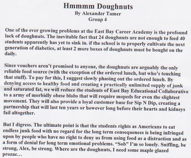 My nephew Alexander's essay on doughnuts for his school paper My nephew Alexander's essay on doughnuts for his school paper