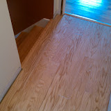 New oak floor on the top landing before moulding