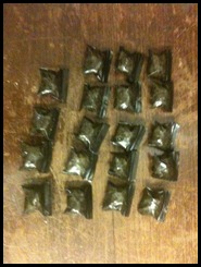 The 19 bags of marijuana police say they found on Ricky Hefflin as he tried to enter the Fulton County Courthouse