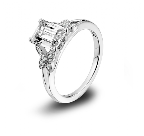 Emerald cut rings always feel modern, like in this style in Platinum by ArtCarved.