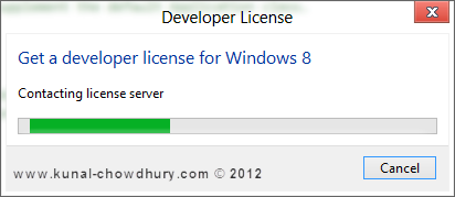 Windows 8 Developer License - Contacting License Server
