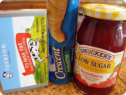 Recipes using reduced fat crescent rolls