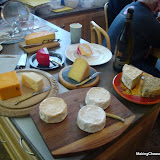 Getting ready to taste cheeses