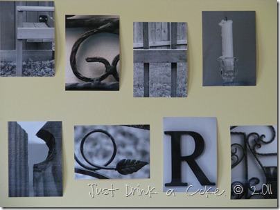 alphabet photo wall
