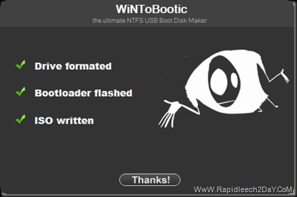 Download WintoBootic V1.2 - Drag & Drop Easy way to Make/create bootable NTFS USB/Flash Disk. Burn Windows 7/8/Win PE2/Win PE3 from ISO Drag & Drop