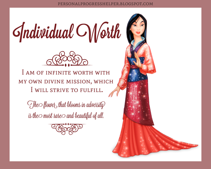 Young Women's Values with Disney Princesses: Individual Worth