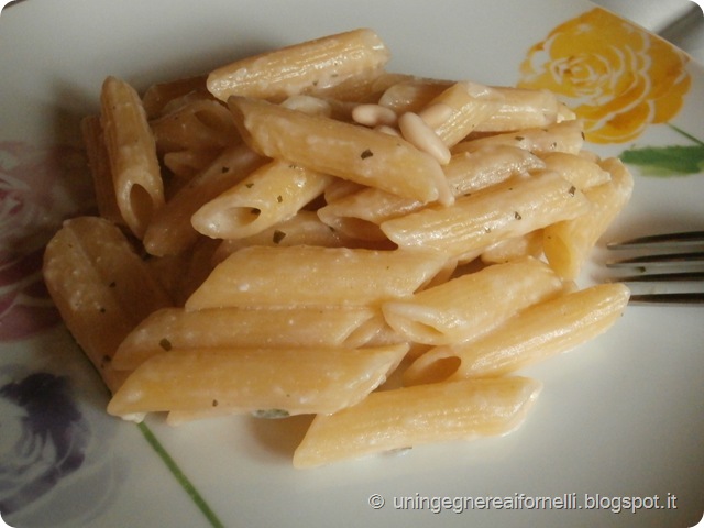 penne pasta feta cheese basil pinoli basilico pinoles