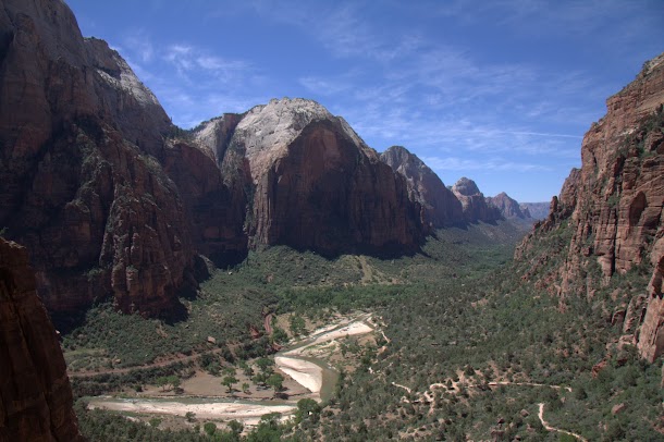 In Zion Canyon - Looking Down it