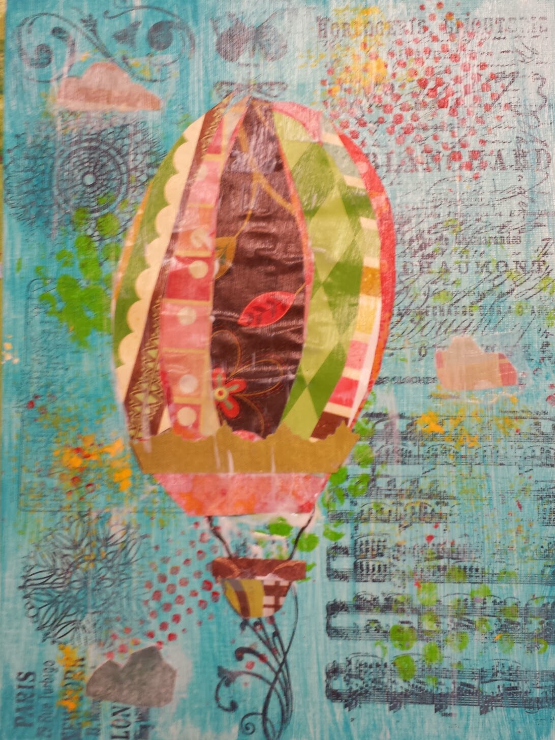 Angela Anderson Art Blog Hot Air Balloon Mixed Media Kids Art Class