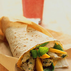 Chicken Wraps With Mango, Basil, and Mint