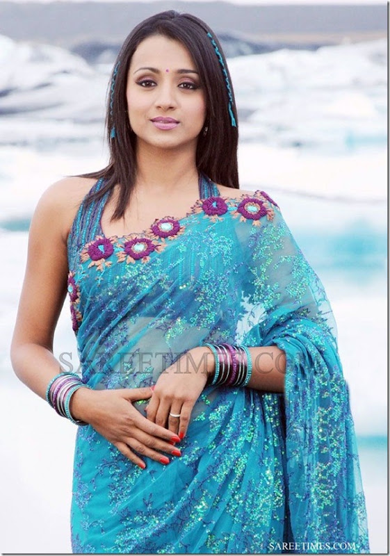 Trisha_Blue_Georgette_Saree