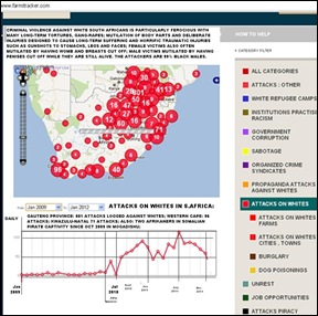 CRIME MAPS WHITES ATTACKED SA JAN2009 TO JAN11 2012 MAP FARMITRACKER COM
