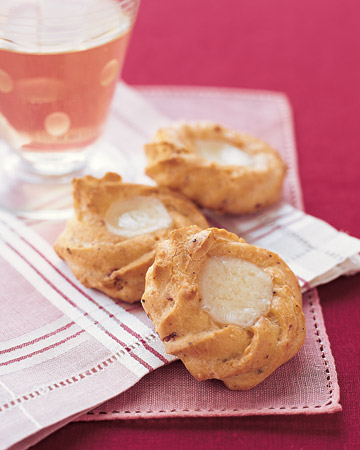 Ham and Gruyere Thumbprints: Based on a classic French recipe, these warm hors d'oeuvres are filled with Black Forest Ham and melted Gruyere. Ham and Gruyere Thumbprints: Based on a classic French recipe, these warm hors d'oeuvres are filled with Black Forest Ham and melted Gruyere.