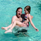 Horsing around in the pool in the morning desert sun of Nazca