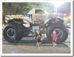 Florida vacation Old Town Sampson monster truck with twins