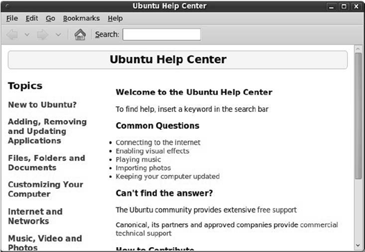 Online help is available from the GUI desktop