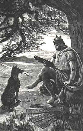 Oden Reading Runes, Asatru Gods And Heroes