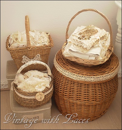 Vintage Baskets - Studio Tour 2012 - Vintage with Laces