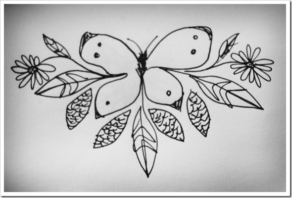 butterfly white daisy pinecone