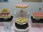 One Girl Cookies set up a delicious and fabulous display. All the sweets were displayed on our Macy's cake stands...don't forget to add to your bridal registry.