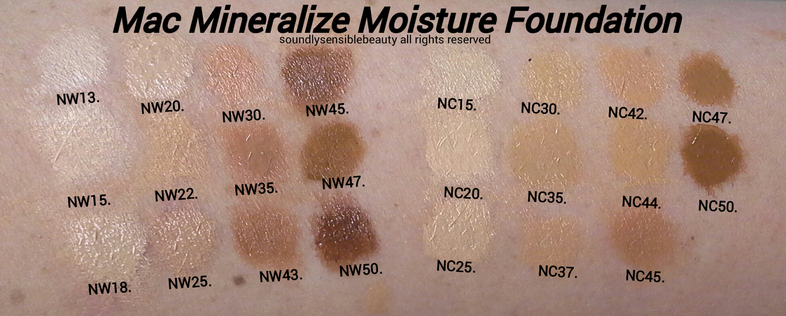 MAC Mineralize Moisture Foundation (Liquid) SPF 15; Review & Swatches of  Shades