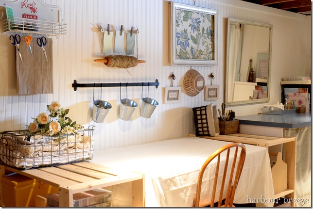 Basement Craft & Laundry Room reveal @ harbourbreezehome.