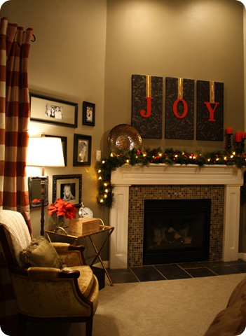 JOY christmas mantel