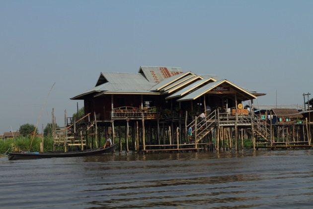 Floating restaurant on Inle Lake, Burma
