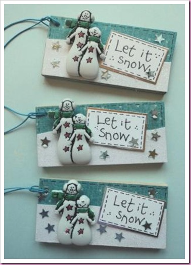 Let It Snow Wooden Tags