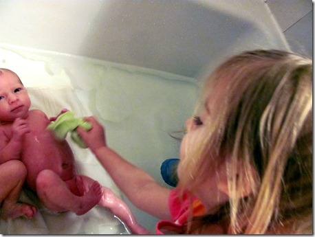 First bath together in the tub