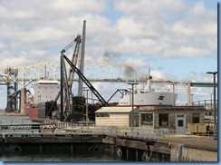 4978 Michigan - Sault Sainte Marie, MI - St Marys River - Soo Locks Boat Tours - inside MacArthur Lock with the Canadian freighter Birchglen entering the Poe Lock 4978 Michigan - Sault Sainte Marie, MI - St Marys River - Soo Locks Boat Tours - inside MacArthur Lock with the Canadian freighter Birchglen entering the Poe Lock