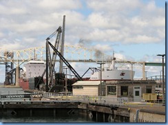 4978 Michigan - Sault Sainte Marie, MI -  St Marys River - Soo Locks Boat Tours - inside MacArthur Lock with the Canadian freighter Birchglen entering the Poe Lock