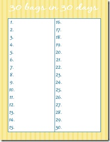 30 bags in 30 days