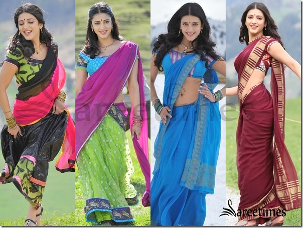 Sruthi_Hassan_Sarees_in_Gabbar_Singh