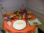 Their Island of Romance design features tropical flowers and colors.