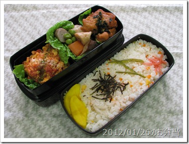 ちらし寿司の酢飯弁当(2012/01/26)