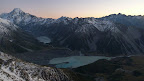 Sonnenaufgang; Mueller Hut Route, Tag 2.