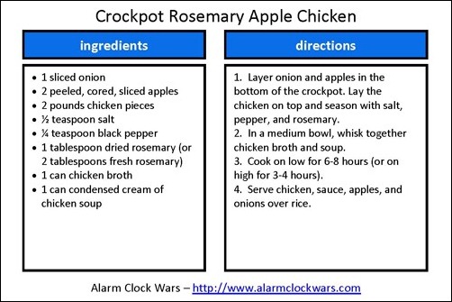 rosemary apple chicken recipe card