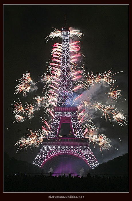 Eiffel Tower on Fire:On the occasion of Bastille Day (French National Holiday July 14)