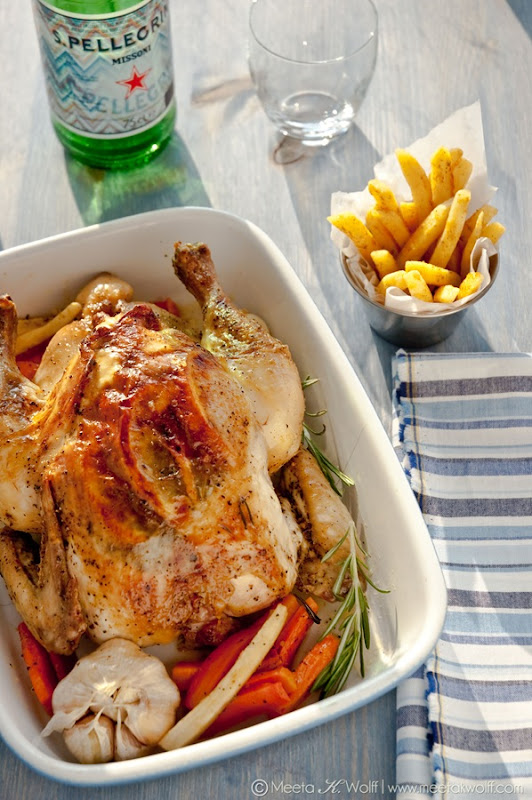 Slow Roasted Grappa Garlic and Lemon Pepper Chicken with Parsnip Fries (0008)by Meeta K. Wolff